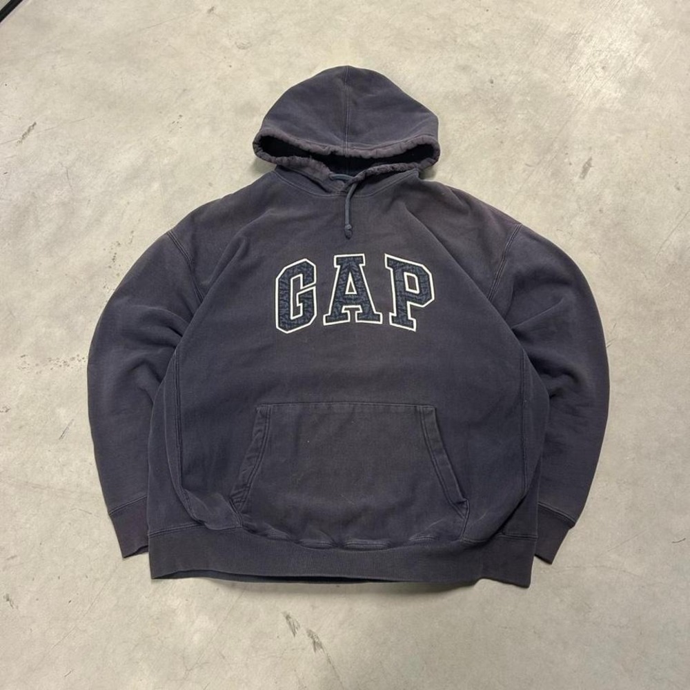 Vintage Gap Heavyweight Navy Blue Spellout‎ Skater Hoodie